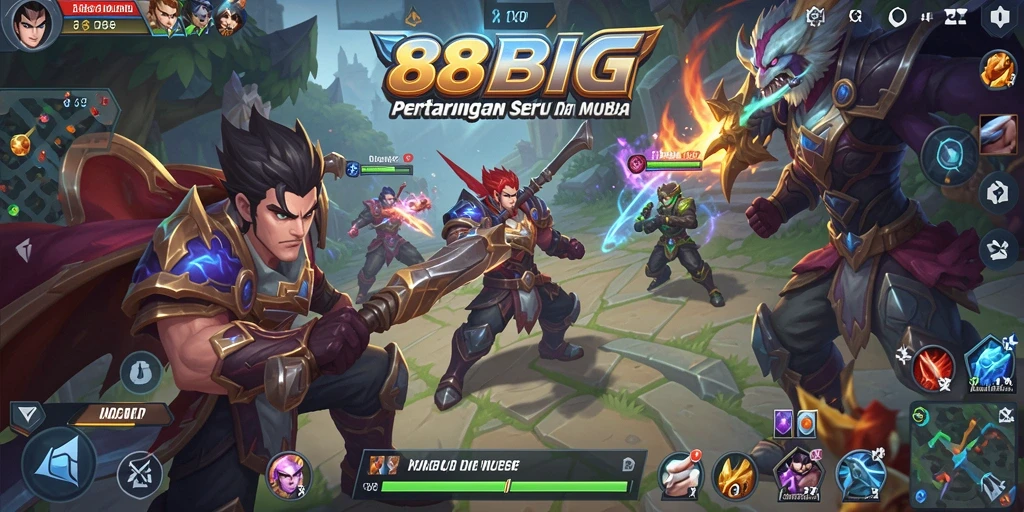 Tampilan gameplay seru dari 88BIG dalam pertempuran MOBA.