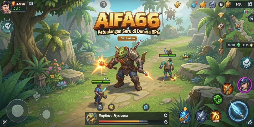 Tampilan gameplay AIFA66 yang menampilkan pertarungan RPG seru.