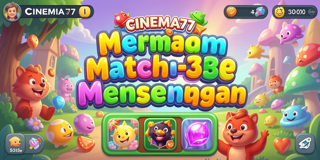 Tampilan gameplay seru CINEMA77 dalam aksi Match-3.