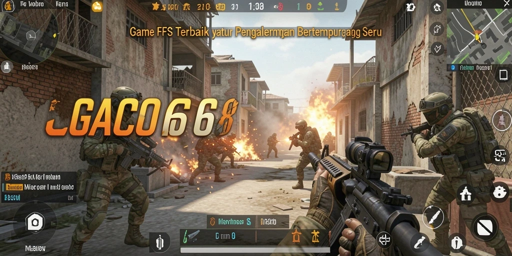 Screenshot GACOR668 menampilkan aksi intens dalam pertempuran FPS.