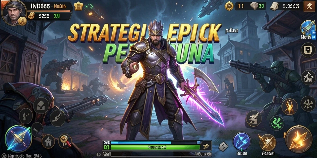 Tangkapan layar IND666 menampilkan momen pertempuran yang epik dan strategis.
