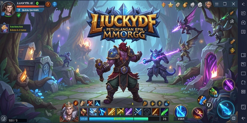 Tangkapan layar gameplay LUCKYDF yang menunjukkan aksi seru dalam MMORPG.