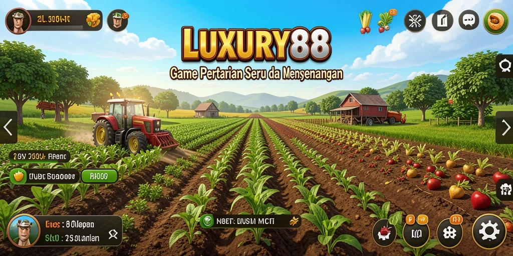 Screenshot utama LUXURY88 menunjukkan suasana pertanian yang menawan.