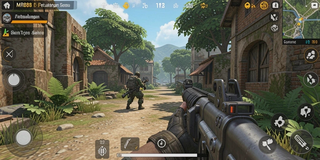 Gameplay intens di dunia pertempuran MR888.