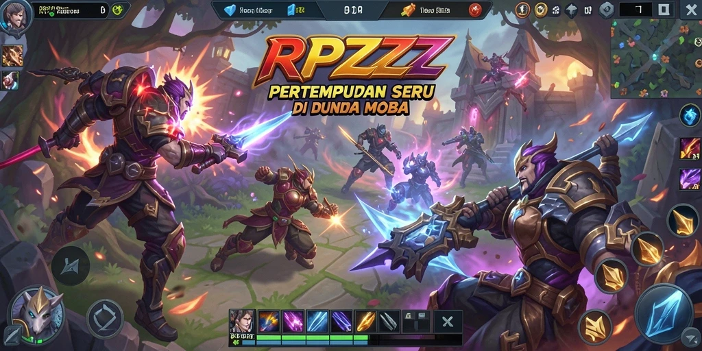 Gameplay seru di RPZZZ dengan pertempuran tim yang menegangkan.