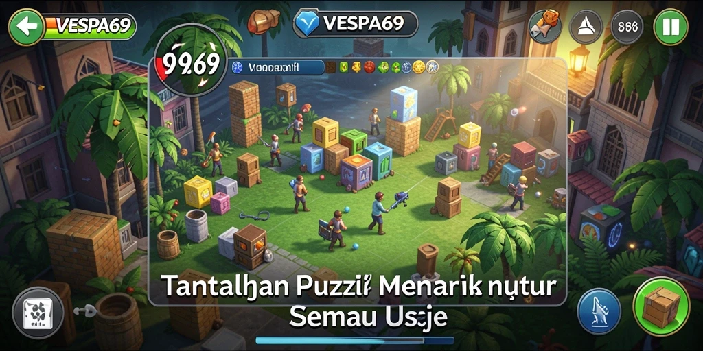 Tampilan permainan VESPA69 yang penuh warna dan menantang.